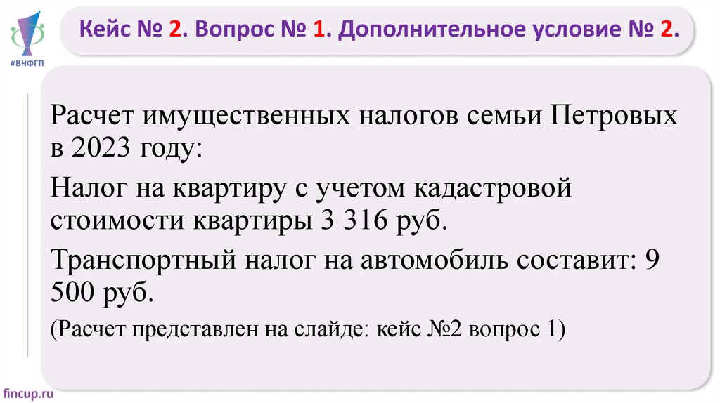 Кейс № 2. Вопрос № 1. Дополнительное условие № 2.