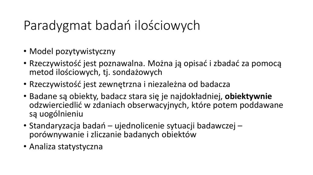 Paradygmat badań ilościowych