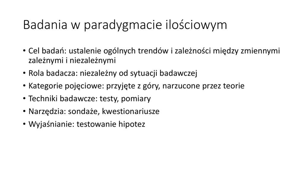 Badania w paradygmacie ilościowym
