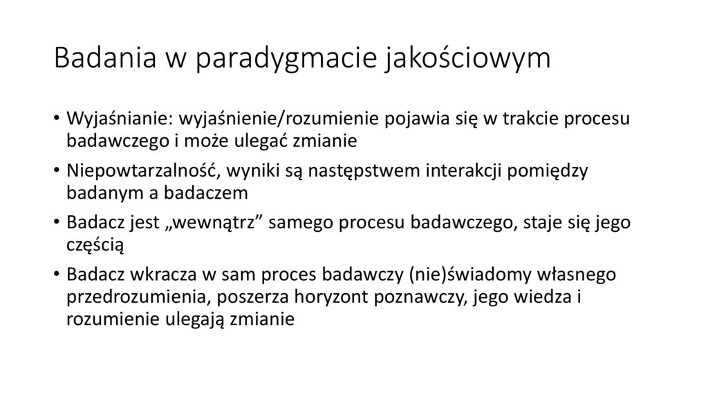 Badania w paradygmacie jakościowym