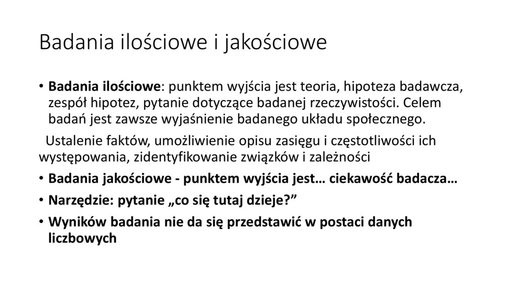 Badania ilościowe i jakościowe