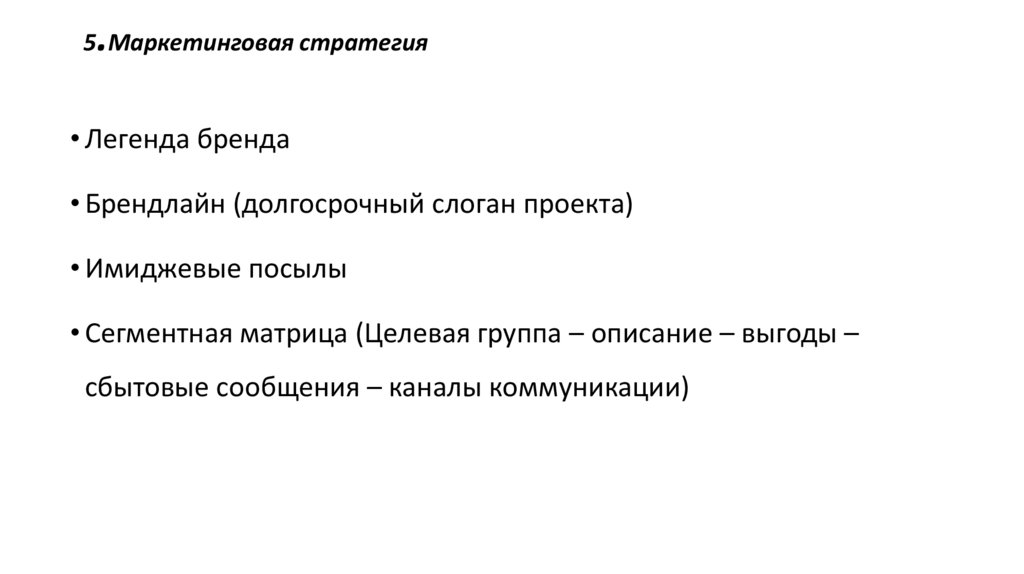 5.Маркетинговая стратегия