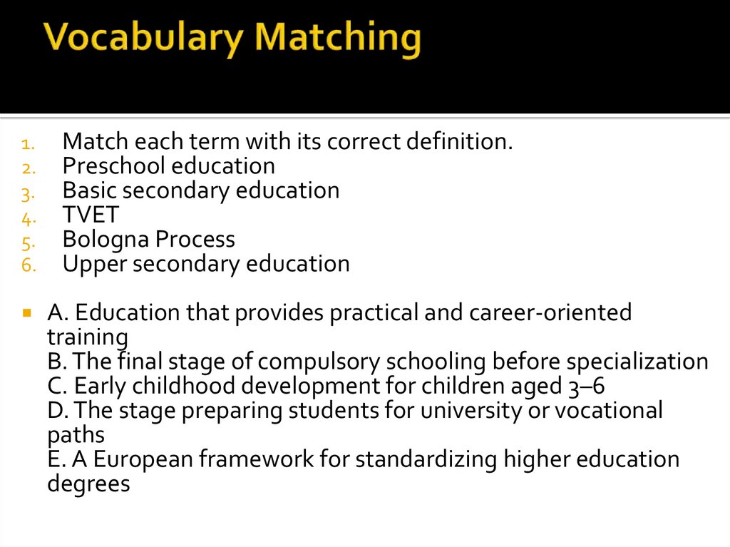 Vocabulary Matching
