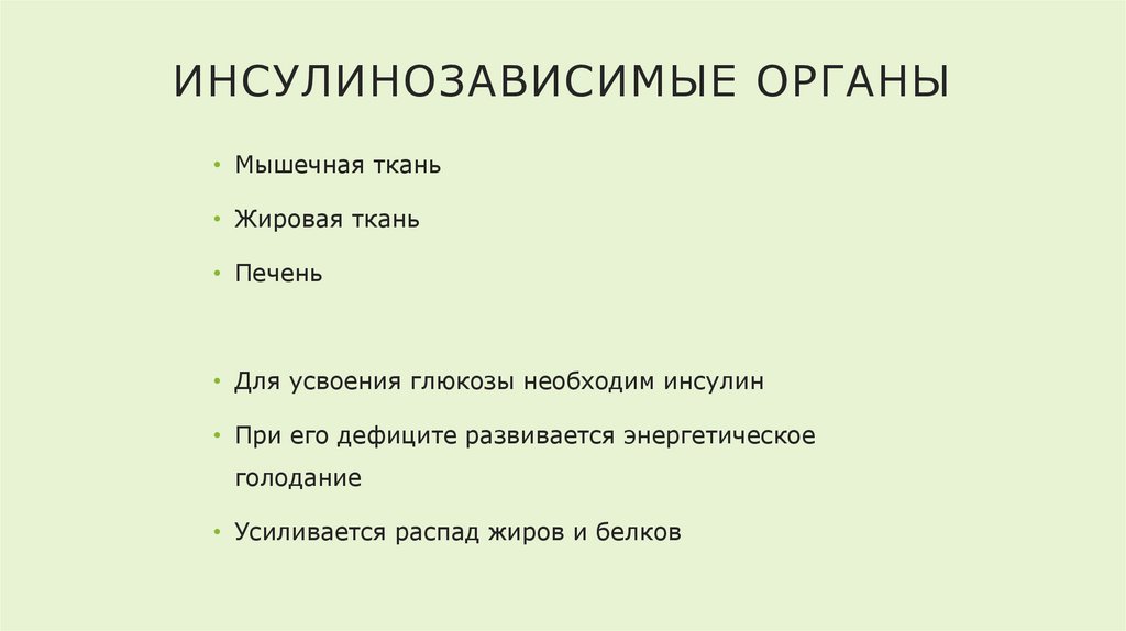 Инсулинозависимые органы