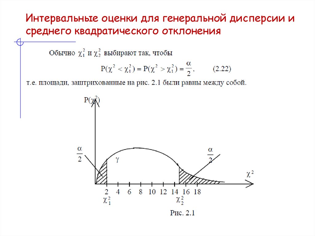 Интервальные оценки для генеральной дисперсии и среднего квадратического отклонения
