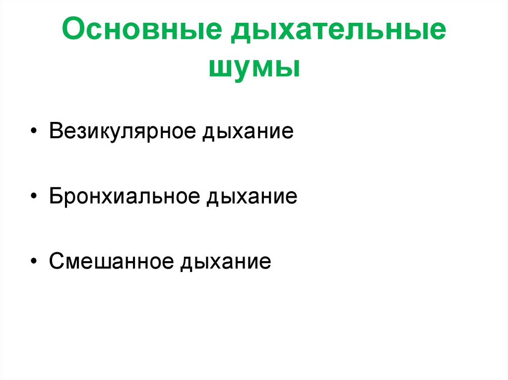 Основные дыхательные шумы