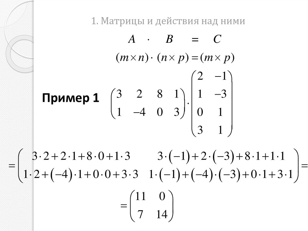 1. Матрицы и действия над ними