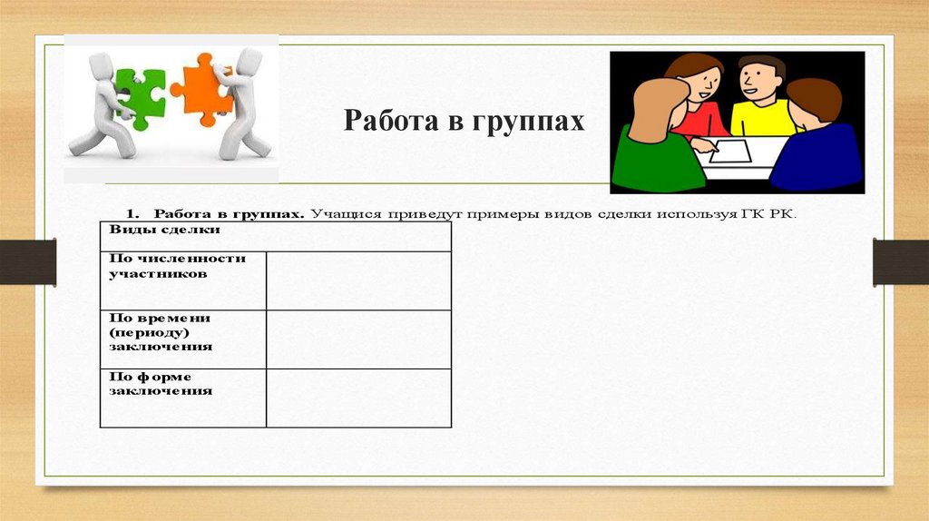 Работа в группах