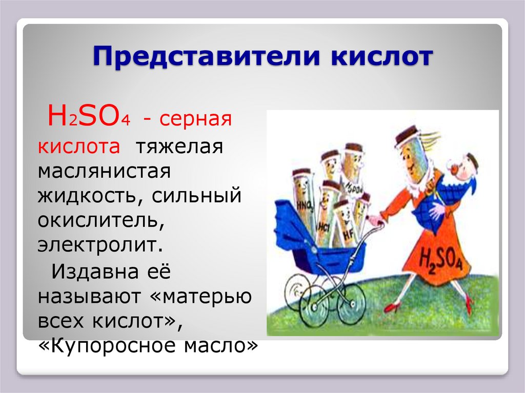 Представители кислот