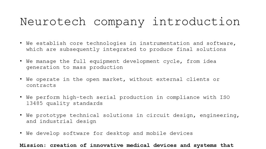 Neurotech company introduction