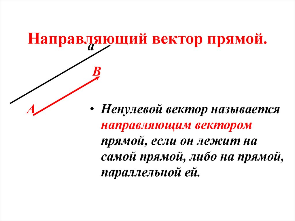 Направляющий вектор прямой.