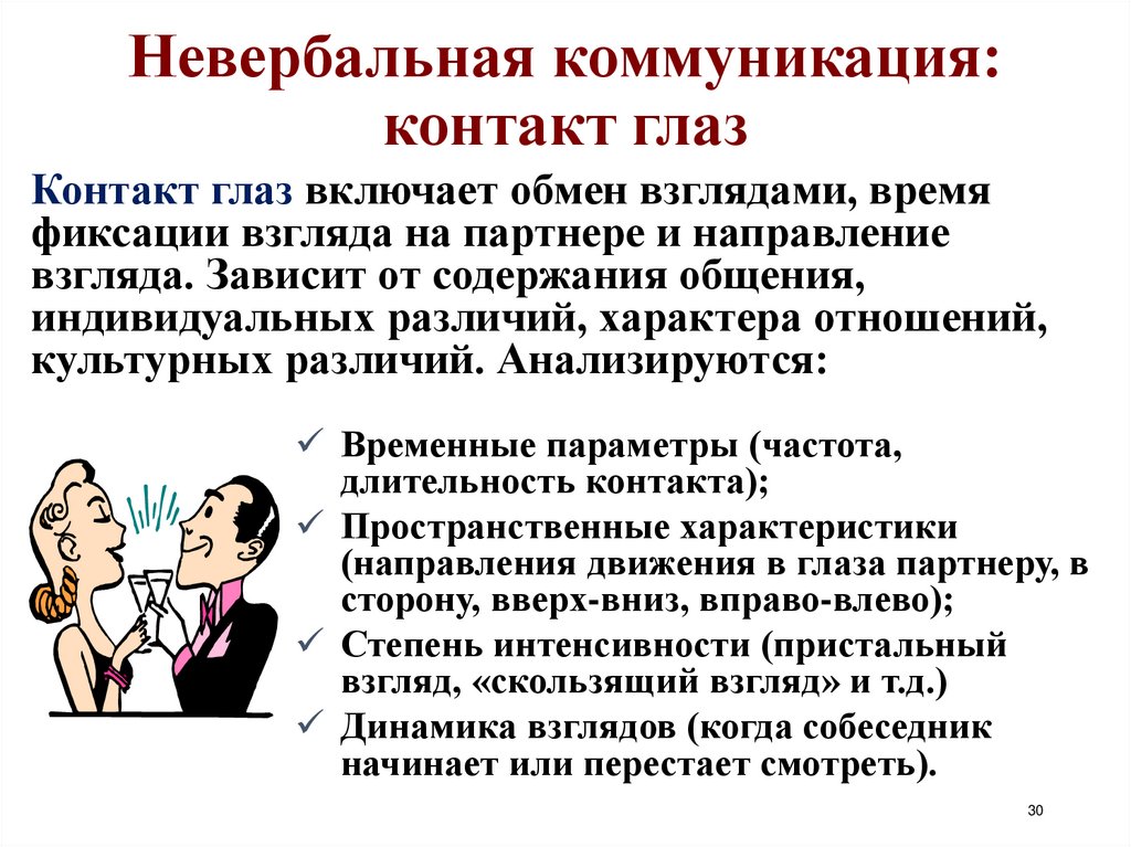 Невербальная коммуникация: контакт глаз