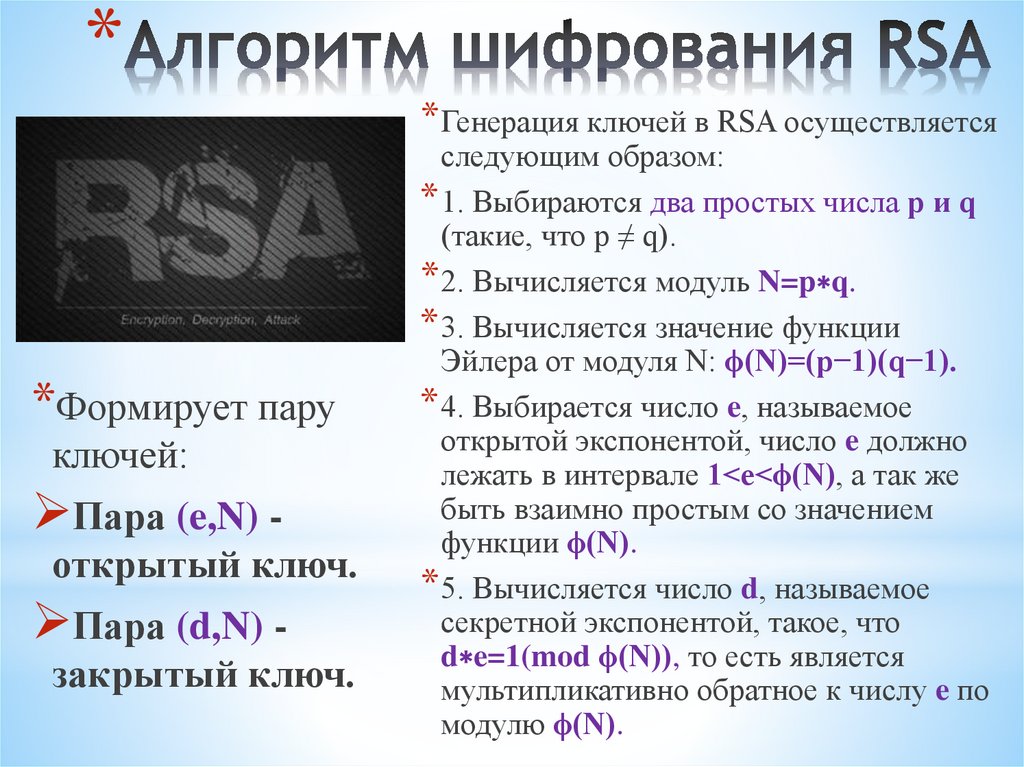 Алгоритм шифрования RSA