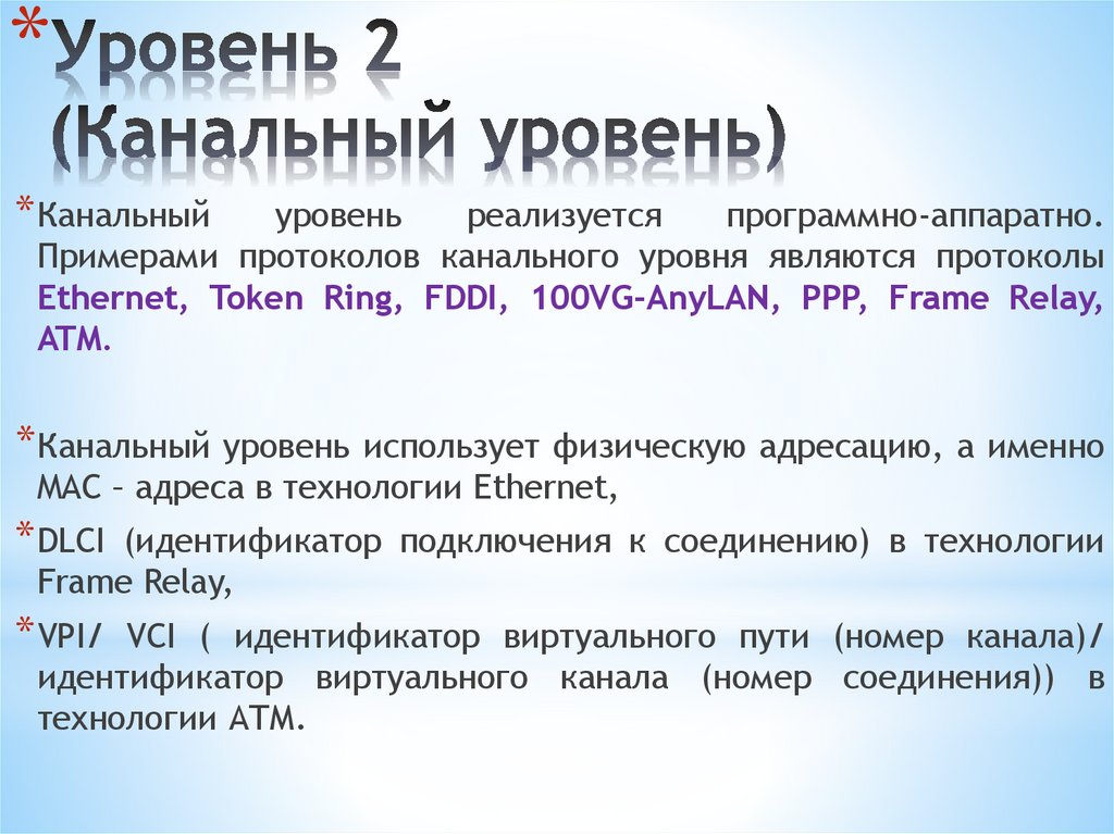 Уровень 2 (Канальный уровень)