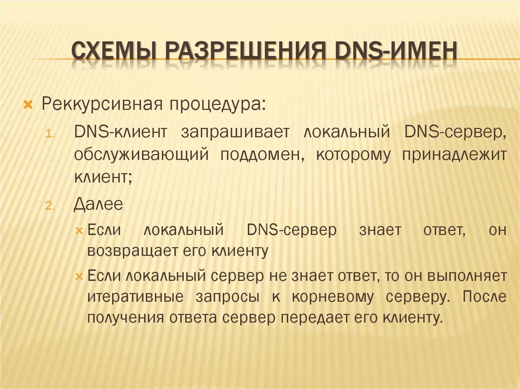 СХЕМЫ РАЗРЕШЕНИЯ DNS-ИМЕН