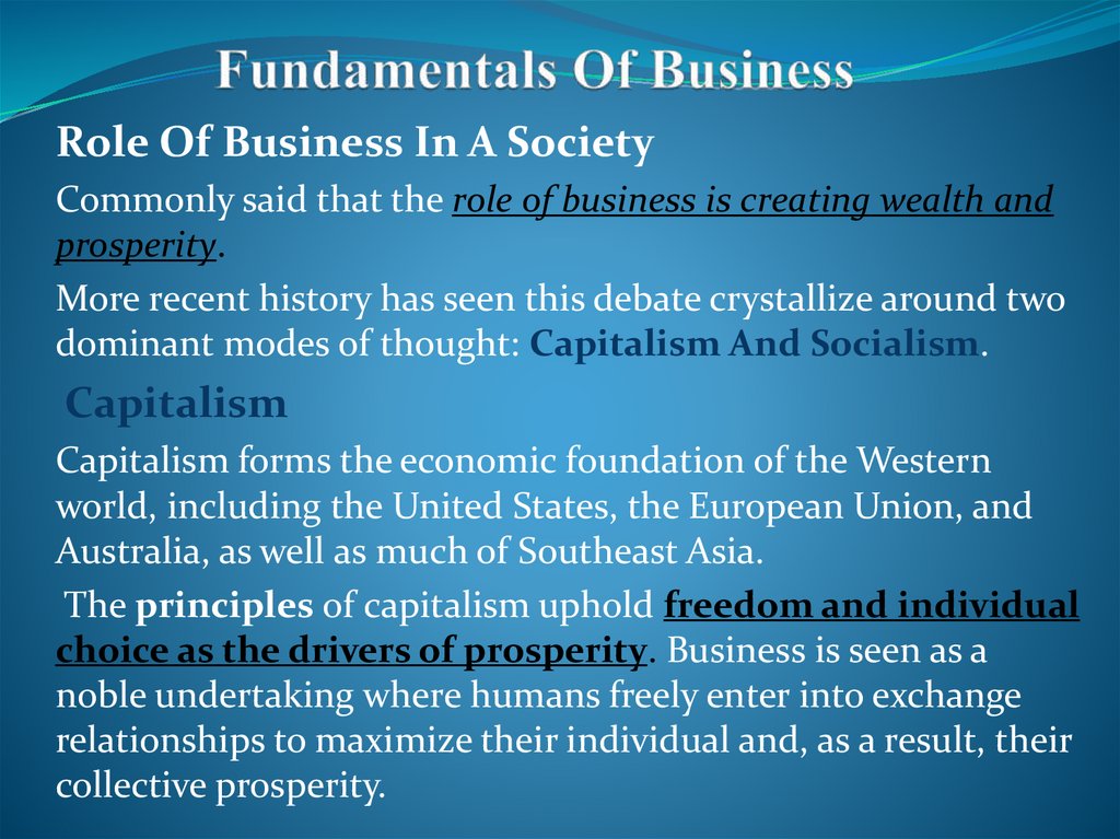 Fundamentals Of Business