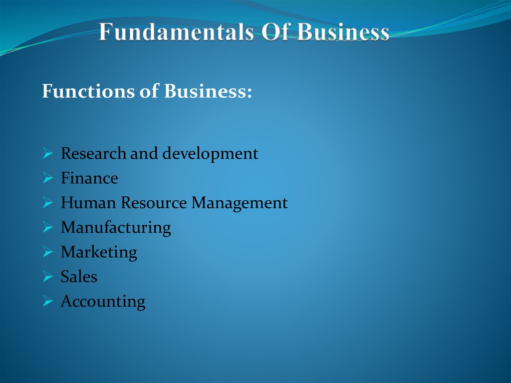 Fundamentals Of Business