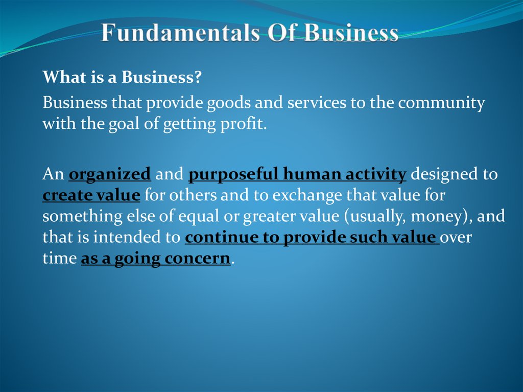 Fundamentals Of Business