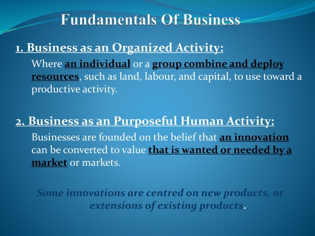 Fundamentals Of Business