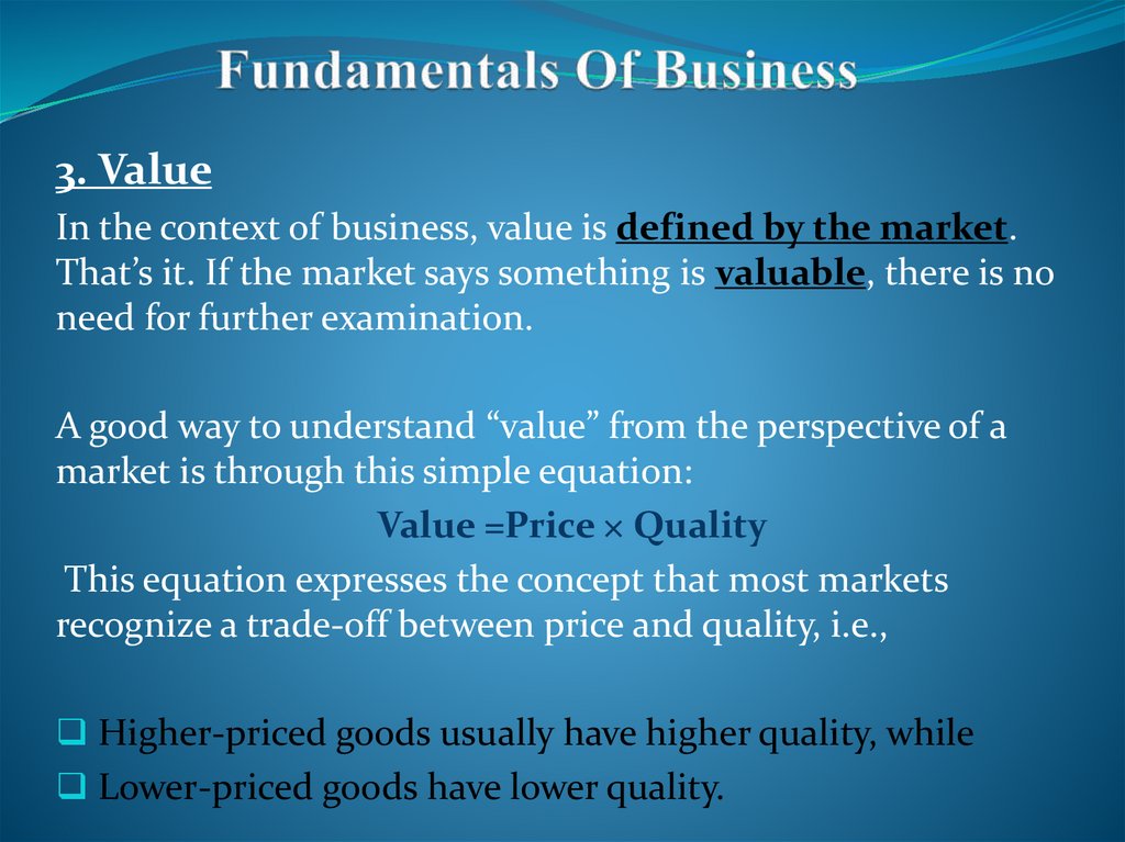 Fundamentals Of Business