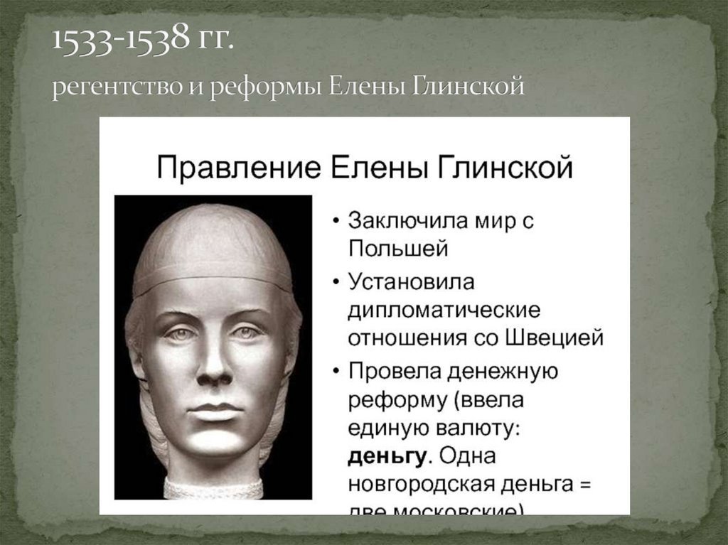 1533-1538 гг. регентство и реформы Елены Глинской