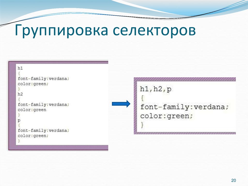 Группировка селекторов