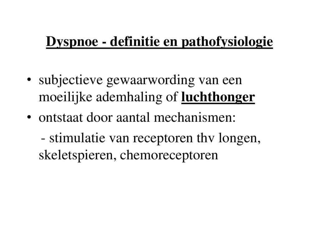 Dyspnoe - definitie en pathofysiologie
