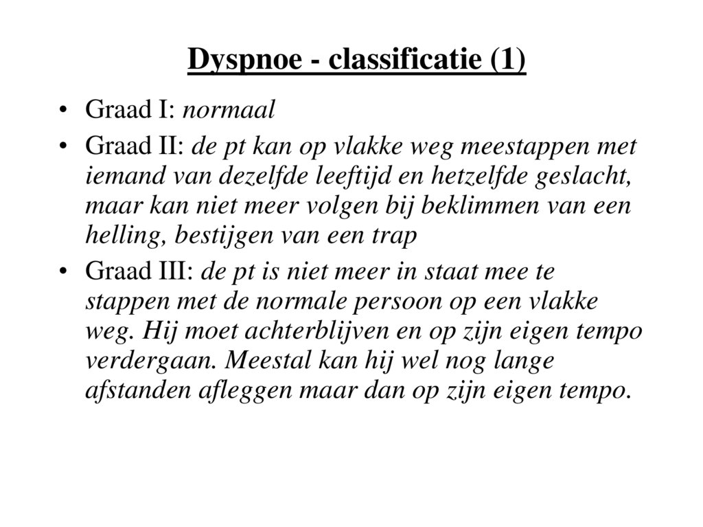Dyspnoe - classificatie (1)