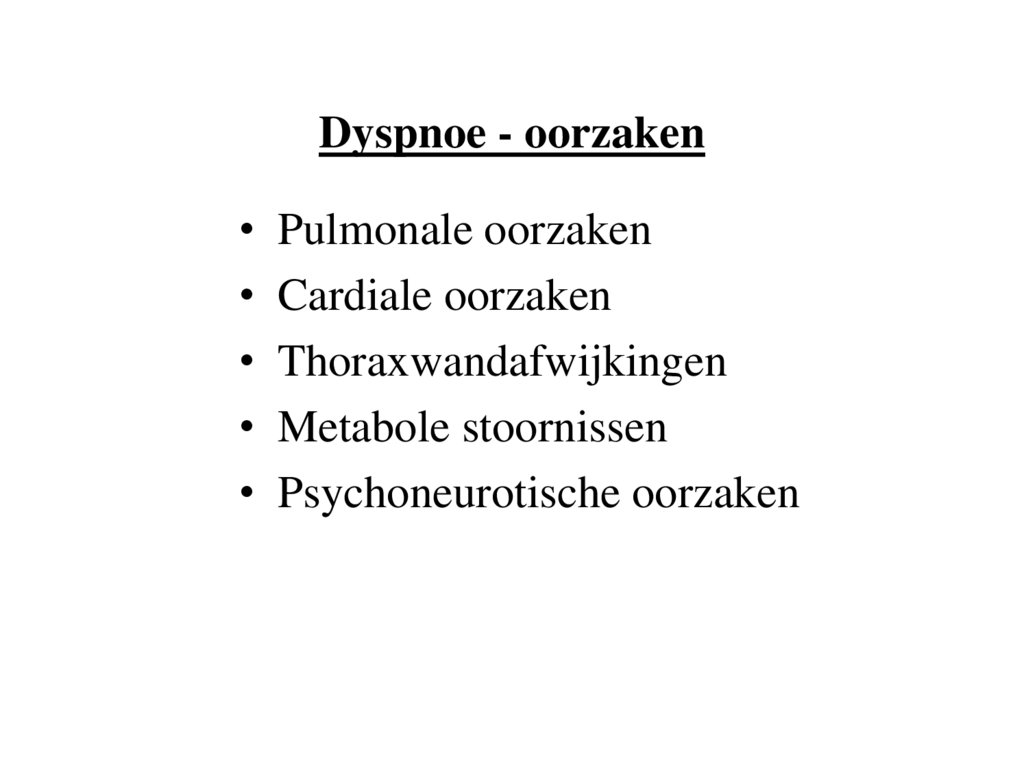 Dyspnoe - oorzaken