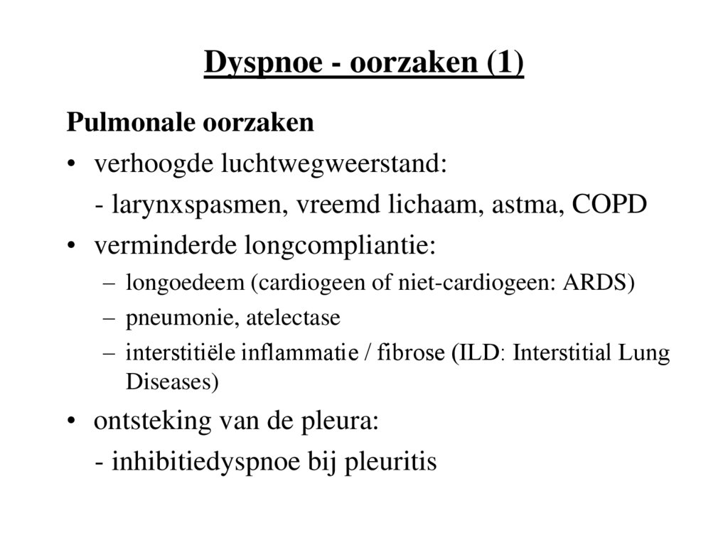 Dyspnoe - oorzaken (1)