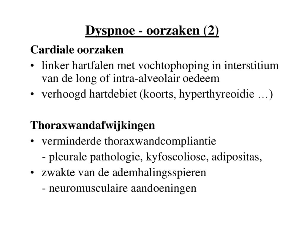 Dyspnoe - oorzaken (2)
