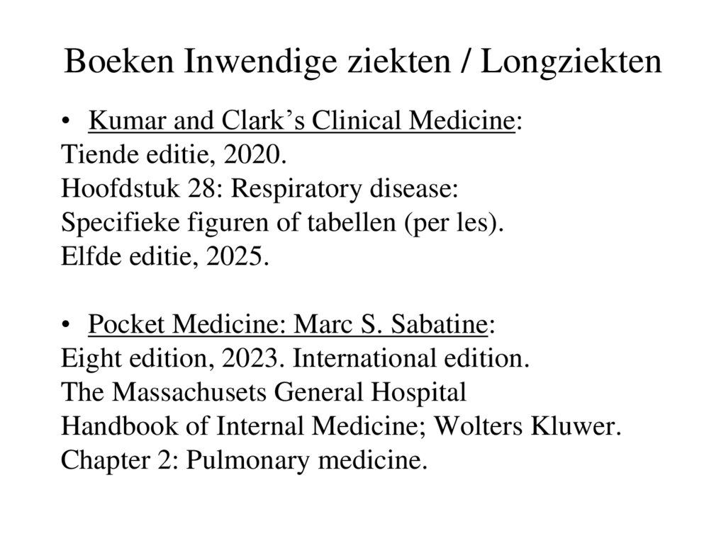 Boeken Inwendige ziekten / Longziekten