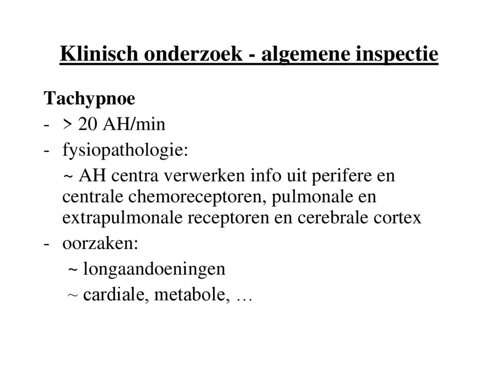 Klinisch onderzoek - algemene inspectie