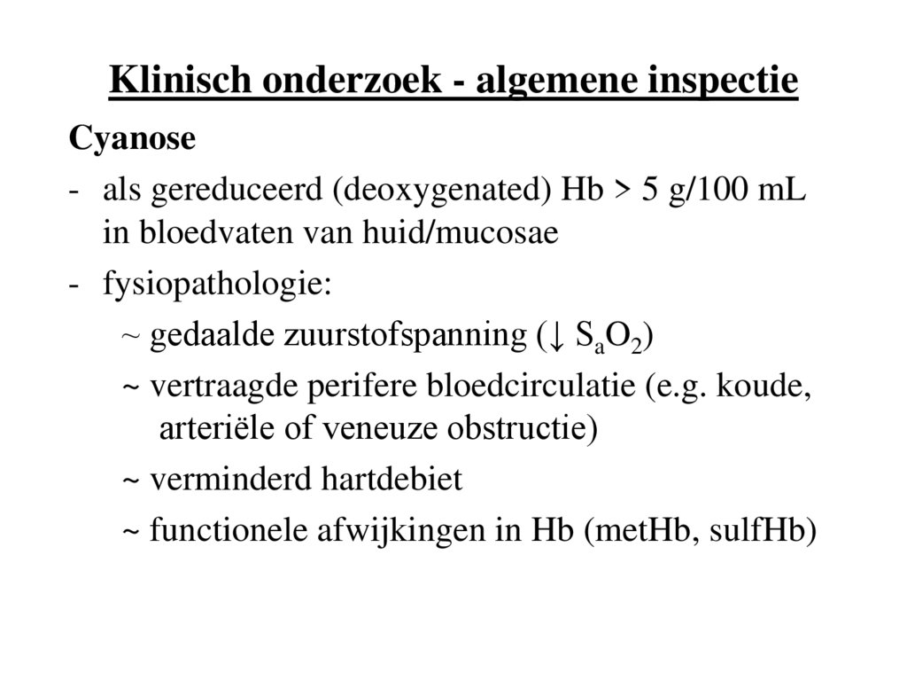 Klinisch onderzoek - algemene inspectie