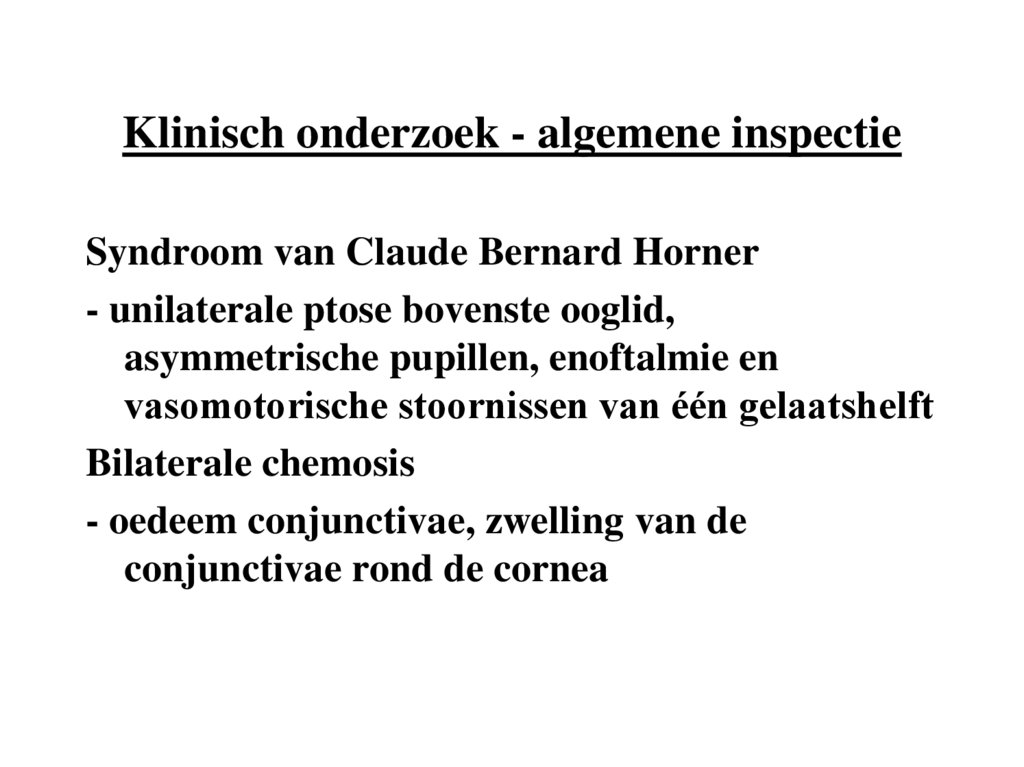 Klinisch onderzoek - algemene inspectie