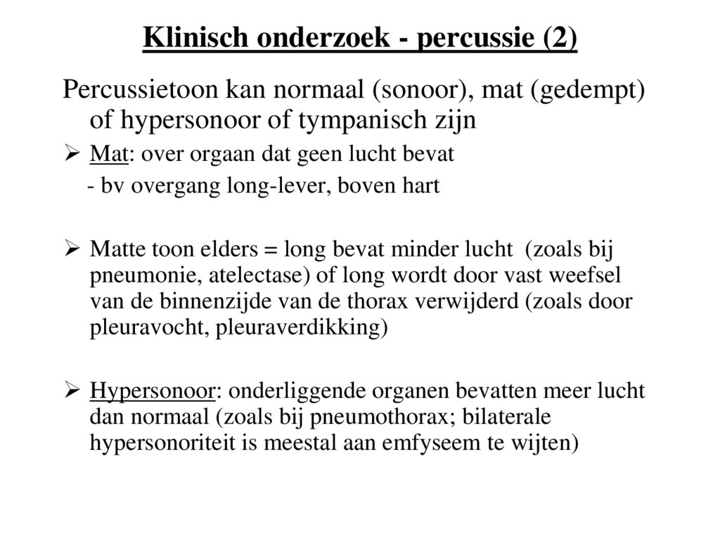 Klinisch onderzoek - percussie (2)