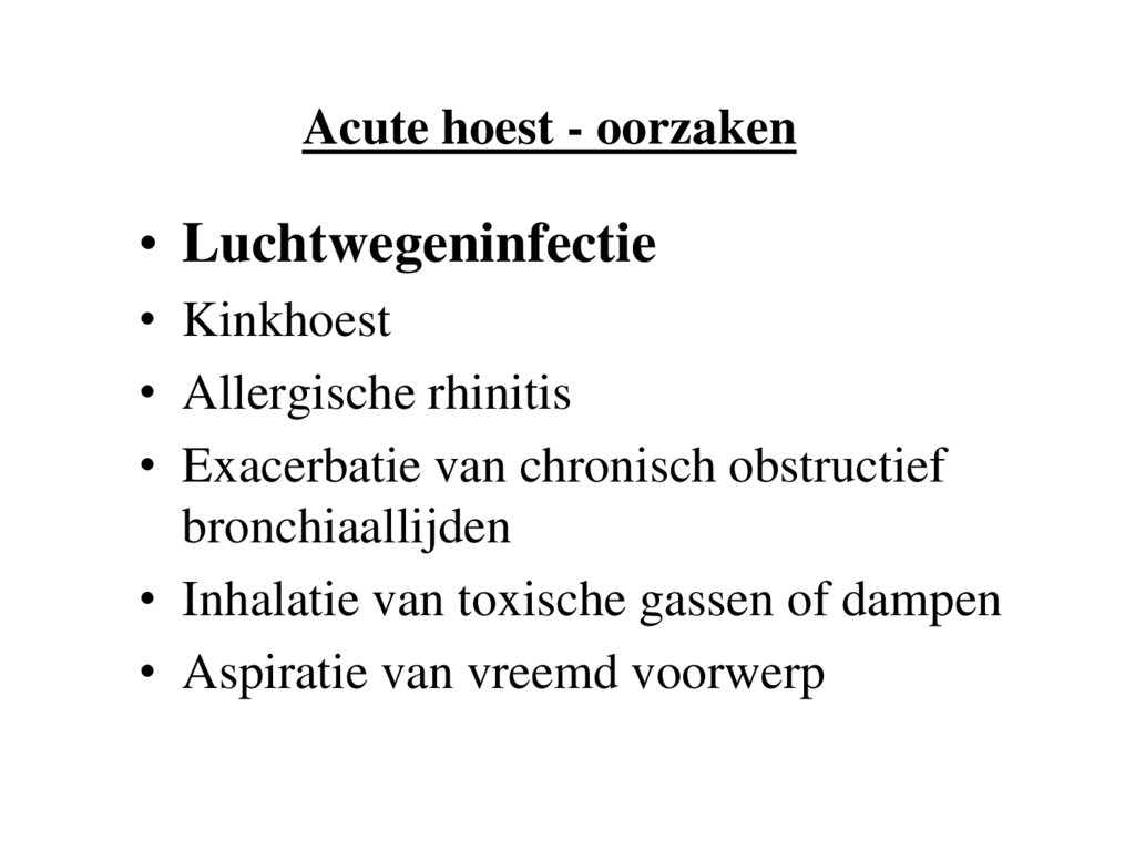Acute hoest - oorzaken