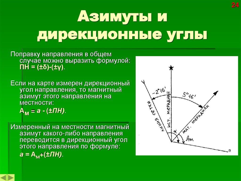 Азимуты и дирекционные углы