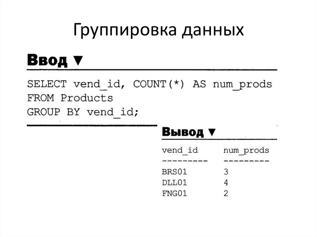 Группировка данных