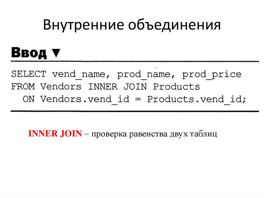 Внутренние объединения
