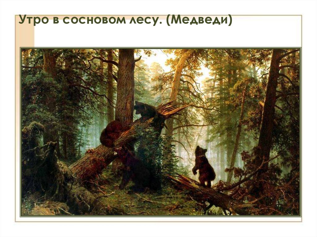 Утро в сосновом лесу. (Медведи)