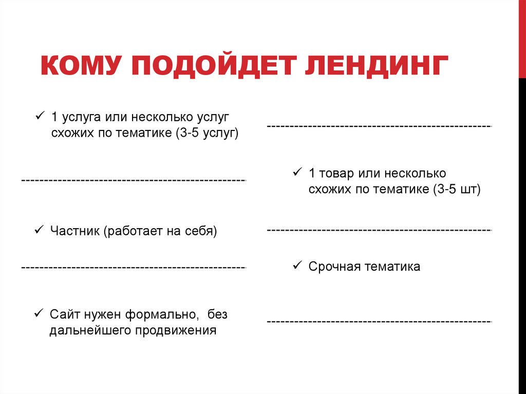 Кому подойдет лендинг