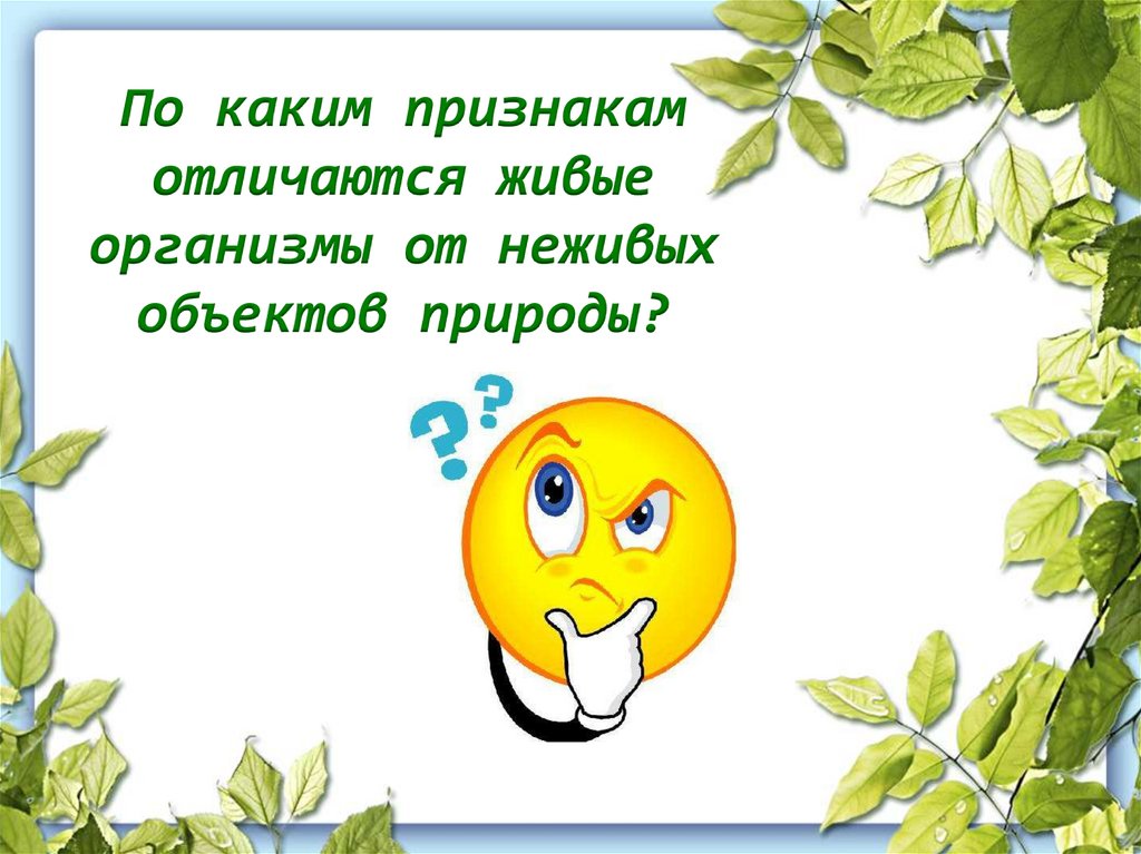 По каким признакам отличаются живые организмы от неживых объектов природы?