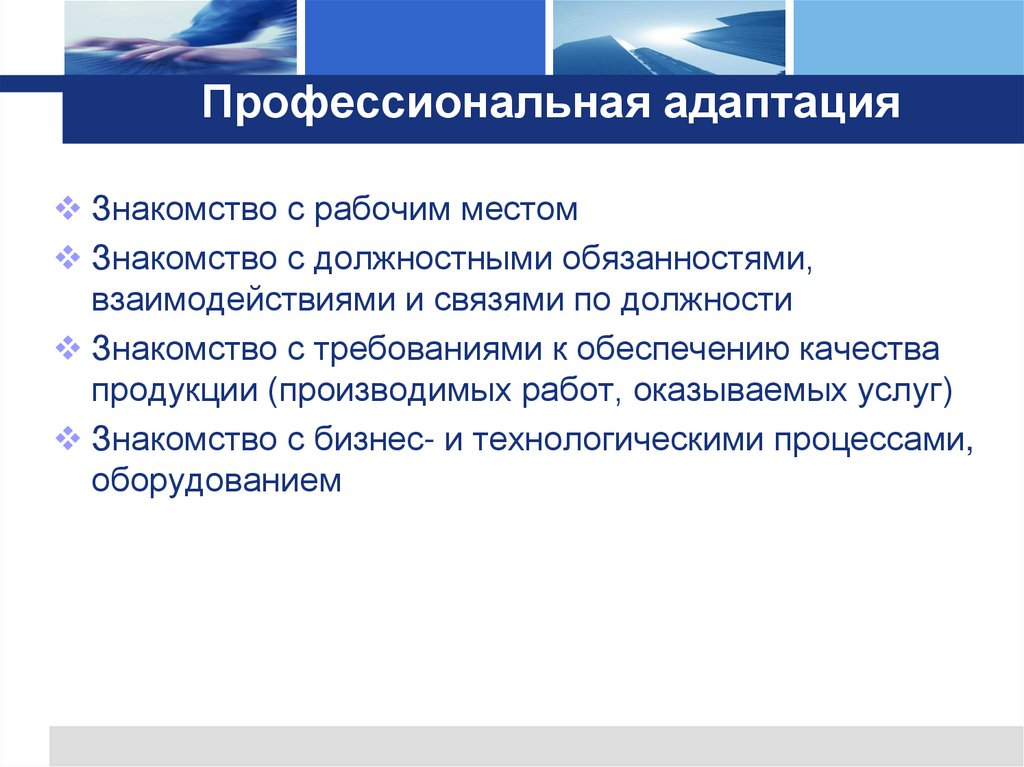 Профессиональная адаптация
