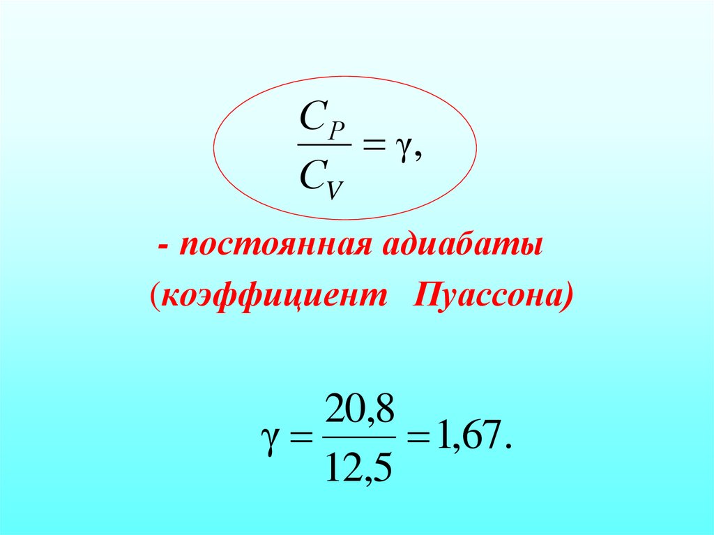 - постоянная адиабаты (коэффициент Пуассона)
