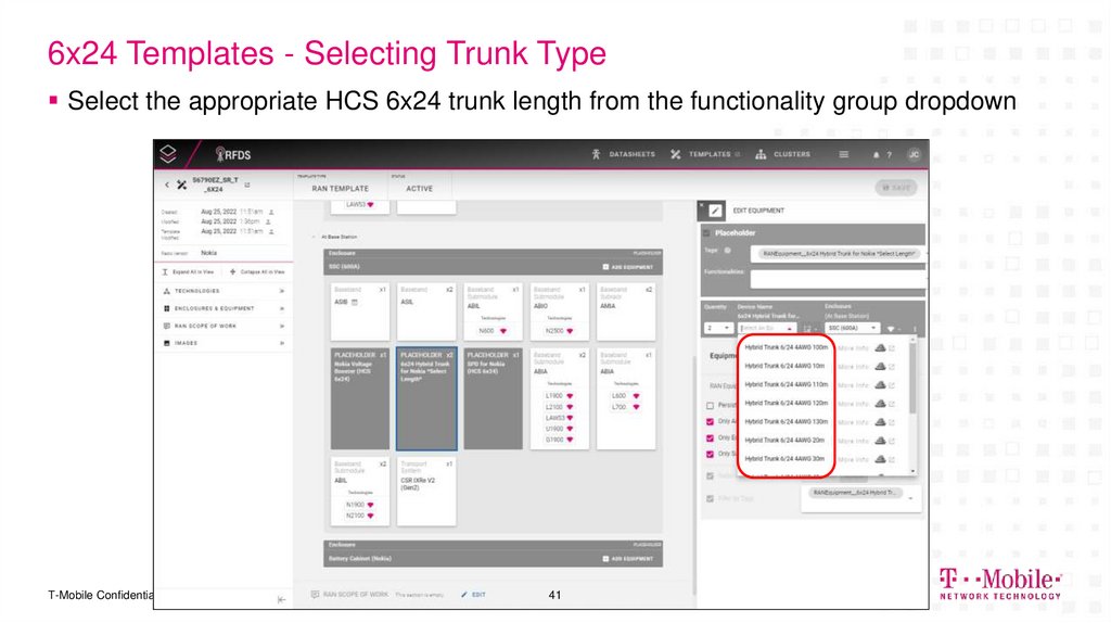 6x24 Templates - Selecting Trunk Type