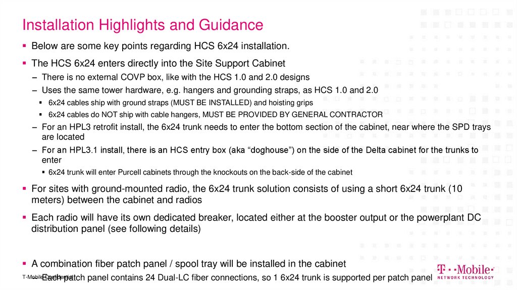 Installation Highlights and Guidance