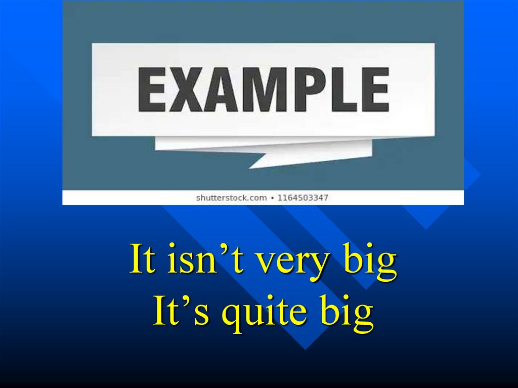 It isn’t very big It’s quite big