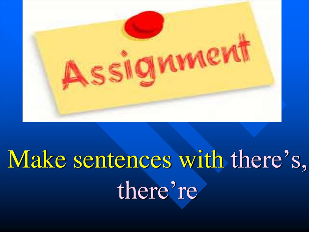 Make sentences with there’s, there’re