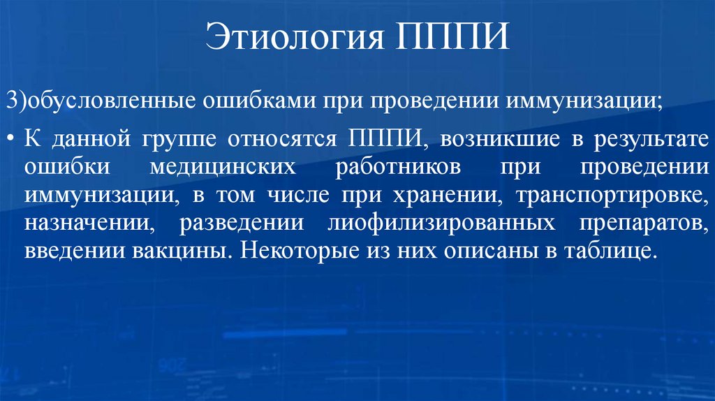 Этиология ПППИ